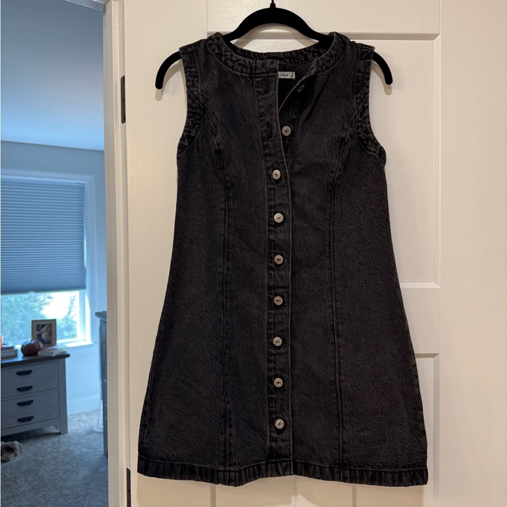 Abercrombie & Fitch Black Button-Down Mini Dress